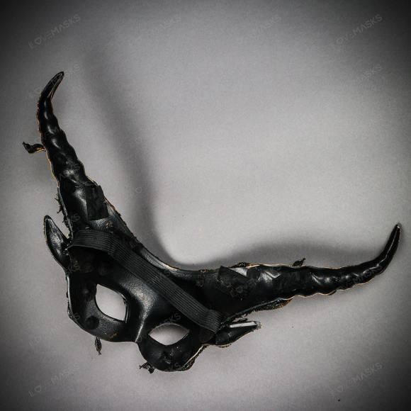 Krampus Horn Woodland Medusa Snake Animal Devil Masquerade Mask - Gold - Picture 8 of 10